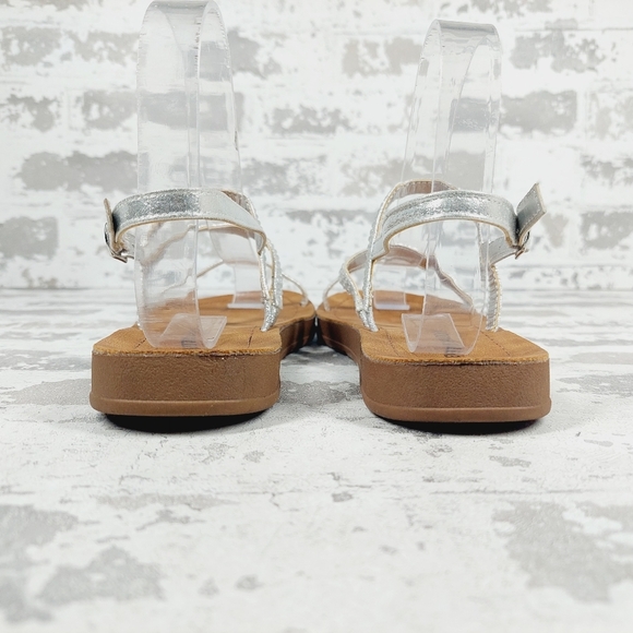 NEW Steve Madden Tan Silver Buckle Strappy Summer Sandals F764 - Picture 7 of 12